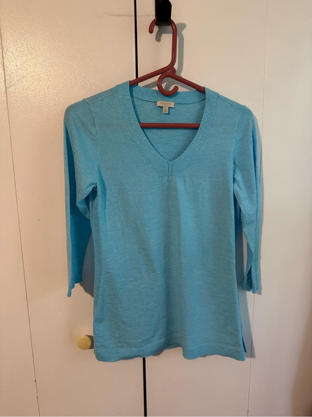 Talbots Turquoise Lightweight Cotton Sweater Size PS